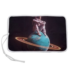 Stuck On Saturn Astronaut Planet Space Pen Storage Case (l) by Cendanart