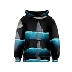 Dolphin Moon Water Kids  Pullover Hoodie by Ndabl3x