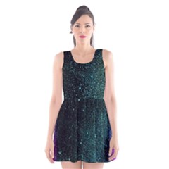 Abstract Effect Gold Led Light Pink Purple Red Scoop Neck Skater Dress