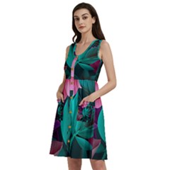 Eaves, Mate, Pink, Purple, Stock Wall Sleeveless Dress With Pocket