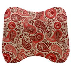 Paisley Red Ornament Texture Velour Head Support Cushion by nateshop