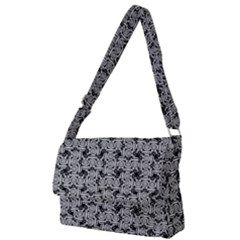 Ethnic Symbols Motif Black And White Pattern Full Print Messenger Bag (l)