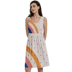 Abstract Geometric Bauhaus Polka Dots Retro Memphis Rainbow Classic Skater Dress