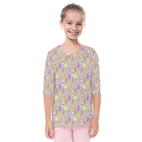 Halloween Candy Kids  Quarter Sleeve Raglan T-shirt by Askadina