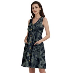 Camouflage, Pattern, Abstract, Background, Texture, Army Sleeveless Dress With Pocket