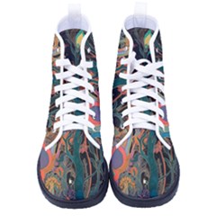 Trees Forest Mystical Forest Nature Junk Journal Landscape Men s High-top Canvas Sneakers