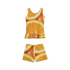 Oranges Textures, Close-up, Tropical Fruits, Citrus Fruits, Fruits Kids  Boyleg Swimsuit by nateshop