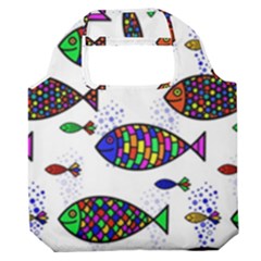 Fish Abstract Colorful Premium Foldable Grocery Recycle Bag by Maspions