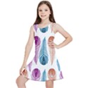 Pen Peacock Colors Colored Pattern Kids  Lightweight Sleeveless Dress View1