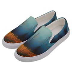 Wildflowers Field Outdoors Clouds Trees Cover Art Storm Mysterious Dream Landscape Men s Canvas Slip Ons