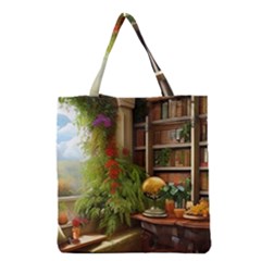 Room Interior Library Books Bookshelves Reading Literature Study Fiction Old Manor Book Nook Reading Grocery Tote Bag