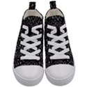 Old man monster motif black and white creepy pattern Kids  Mid-Top Canvas Sneakers View1