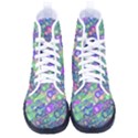 Sktechy Style Guitar Drawing Motif Colorful Random Pattern Wb Men s High-Top Canvas Sneakers View1