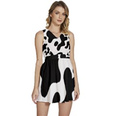 Cow Pattern Sleeveless High Waist Mini Dress by Ket1n9