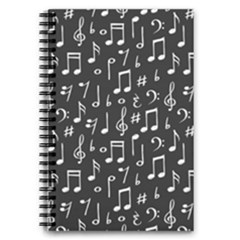 Chalk Music Notes Signs Seamless Pattern 5 5  X 8 5  Notebook by Ravend