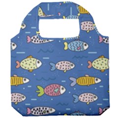 Sea Fish Blue Submarine Animals Patteen Foldable Grocery Recycle Bag by Maspions