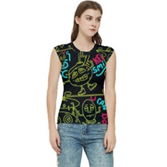 Keep Smiling Doodle Women s Raglan Cap Sleeve T-shirt by Cemarart