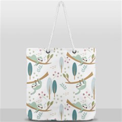 Pattern Sloth Woodland Full Print Rope Handle Tote (large) by Hannah976