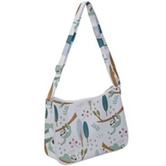 Pattern Sloth Woodland Zip Up Shoulder Bag by Hannah976