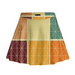 Square Cube Shape Colourful Mini Flare Skirt