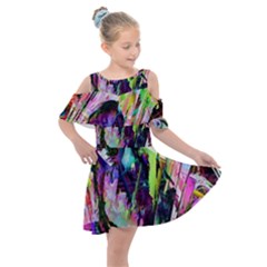 In Orbit Prismatic Kids  Shoulder Cutout Chiffon Dress