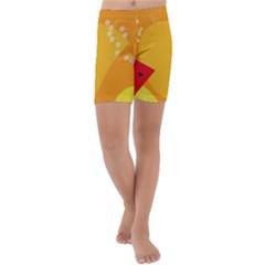 Watermelon Flower Kids  Lightweight Velour Capri Yoga Leggings by Bedest