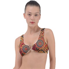 Bright Seamless Pattern With Paisley Mehndi Elements Hand Drawn Wallpaper With Floral Traditional In Ring Detail Bikini Top