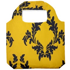 Yellow Regal Filagree Pattern Foldable Grocery Recycle Bag by Azkajaya