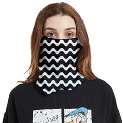 Wave-black White Face Covering Bandana (two Sides) by kyorashop23