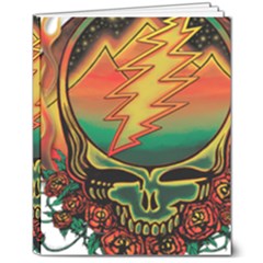 Grateful Steal Your Face Deadhead Hippie Logo Symbol 8  X 10  Hardcover Notebook by Loisa77