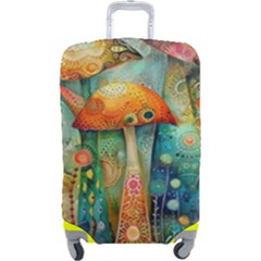 Whimsical Mushrooms Colorful Patterns Luggage Cover (large) by Loisa77