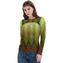 Zig Zag Chevron Classic Pattern Women s Cut Out Long Sleeve T-Shirt View2