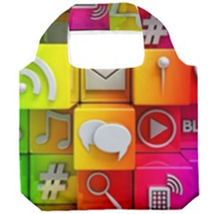 Colorful 3d Social Media Foldable Grocery Recycle Bag by Ket1n9