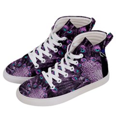 Purple Peacock Women s Hi-top Skate Sneakers by Bedest