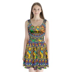 Dead Dancing Bears Grateful Dead Pattern Split Back Mini Dress 