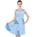 Dinosaur , Cute, Pastel, Cap Sleeve Midi Dress With Pockets View1