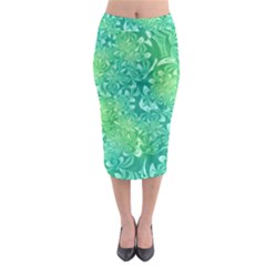 Retro Flower Pattern Design Batik Midi Pencil Skirt