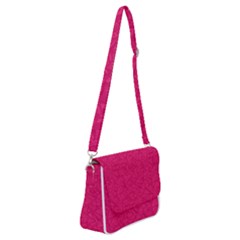 Pink Abstract Crimson Triangle Shoulder Bag With Back Zipper