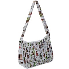 Bottle Chic Print Patterns Zip Up Shoulder Bag by BellaVistaTshirt02