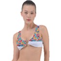 floral and leaves pattern Ring Detail Bikini Top View1