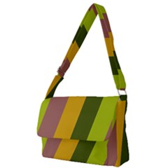 Autmn Stripes Colors Geometric Print Design Full Print Messenger Bag (l)