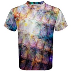 Cosmic Owls Pattern Men s Cotton T-shirt by ExtraAwesomeSauce