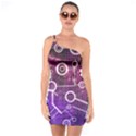 Cosmic Network Geometric Art One Shoulder Ring Trim Bodycon Dress View1