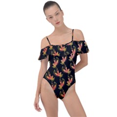 Regal Eagle Pattern Frill Detail One Piece Swimsuit by ExtraAwesomeSauce