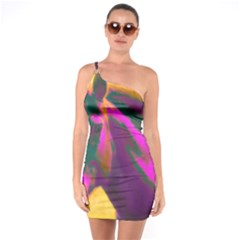 Vibrant Abstract Equine Art One Shoulder Ring Trim Bodycon Dress by ExtraAwesomeSauce