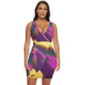 Vibrant Abstract Equine Art Draped Bodycon Dress View1