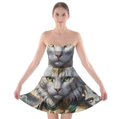 Epic Armored Cat Warrior Strapless Bra Top Dress by ExtraAwesomeSauce