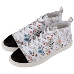 Flowers Design Floral Men s Mid-top Canvas Sneakers