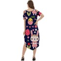 Bunny - Easter Pattern Cold Shoulder Loose Fit Dress With Pockets View4