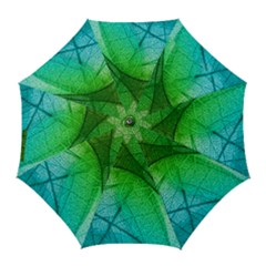 3d Leaves Texture Sheet Blue Green Golf Umbrellas